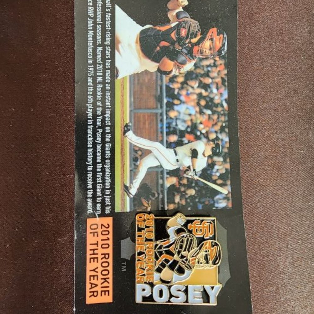 BUSTER POSEY 2010 ROOKIE OF THE YEAR PIN